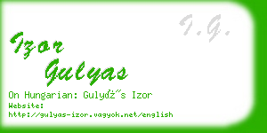 izor gulyas business card
